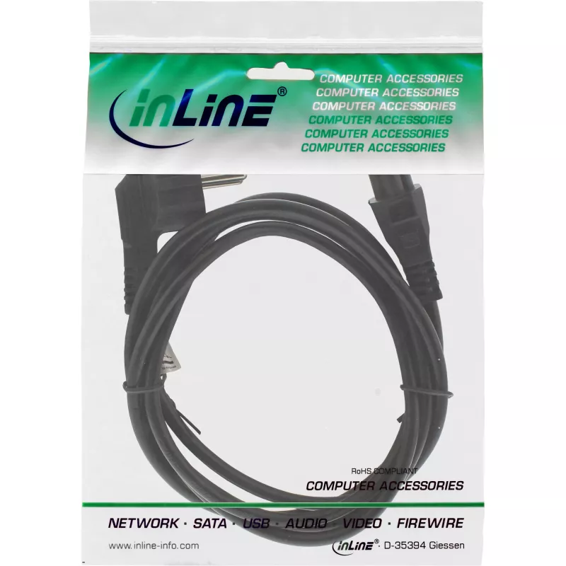 Netkabel InLine 16657D voor notebook zwart 2 m