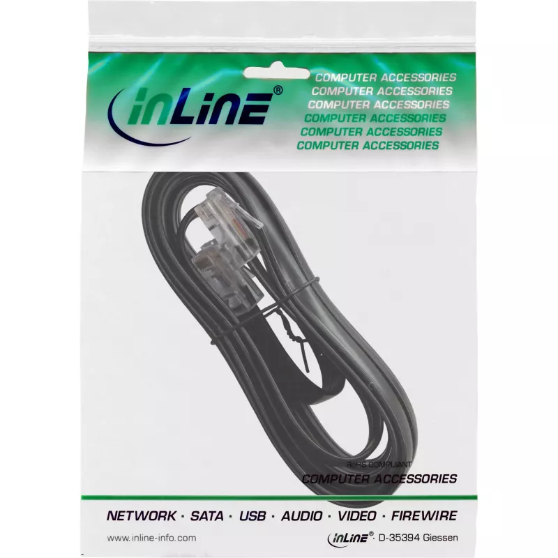 InLine ISDN-kabel RJ45 stekker-stekker 8P8C 20m zwart