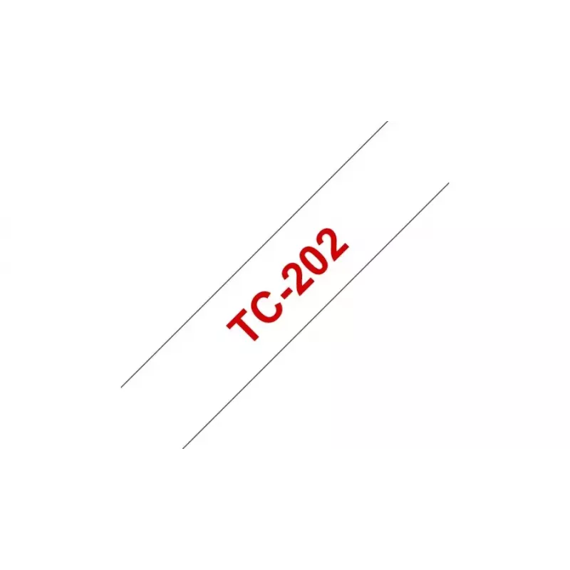 Labelband TC Brother TC202 12mm rood op wit