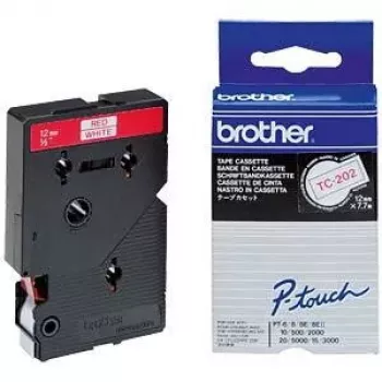 Labelband TC Brother TC202 12mm rood op wit