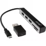 InLine USB OTG-kaartlezer & 3-poorts USB 2.0-hub voor SDXC & microSD + adapter