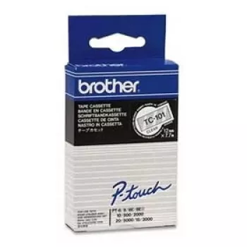 Labelband Brother TC101 12mm zwart op transparant