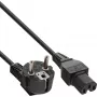 InLine B-16810 Netsnoer, CEE 7/7 gehoekt naar C15, 1,8 m, zwart, bulkverpakking van 25