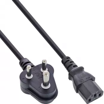 InLine B-16652R Netsnoer, Zuid-Afrika type D 5A naar C13, 1,8 m, bulkverpakking van 35 stuks