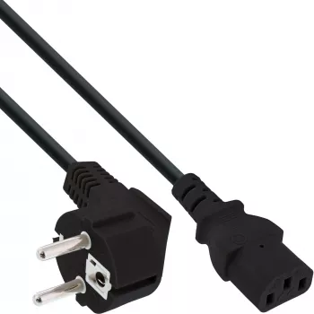 InLine B-16653A Netsnoer, CEE 7/7 haaks naar C13, 2,5 m, bulkverpakking van 25 stuks