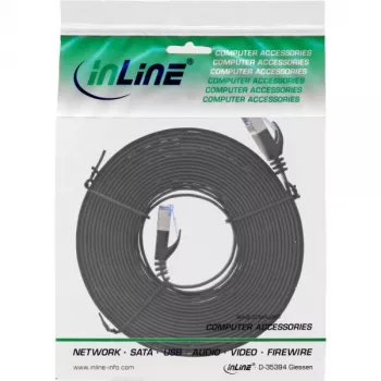 InLine platte patchkabel, U/FTP, Cat.6A, zwart, 5 m