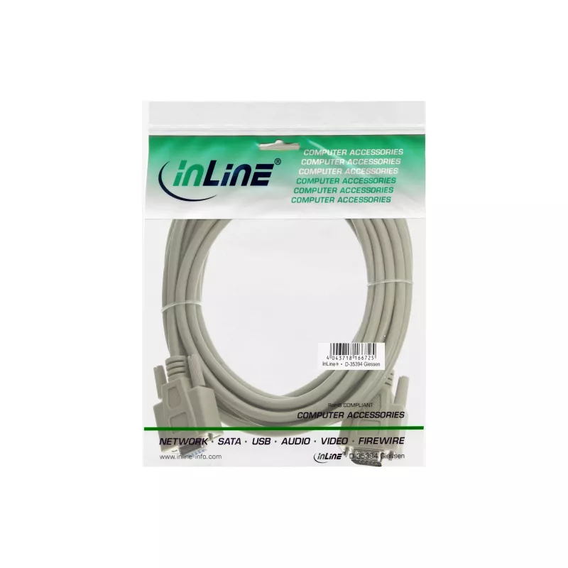 VGA-kabel InLine 17737 15HD stekker bus beige 1m