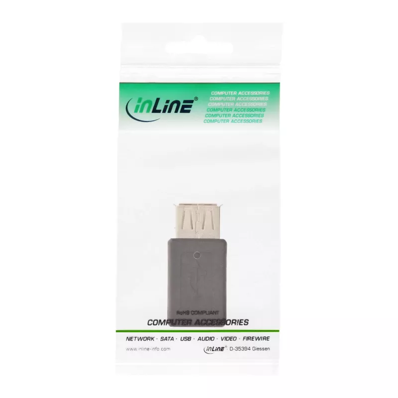 Micro-USB-adapter InLine 31613 USB-A-bus naar Micro-USB-B-bus