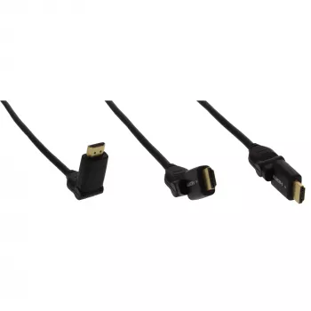 InLine High Speed HDMI-draaikabel, m. eth., AM/AM, zwart, goudcontact., 0,5 m