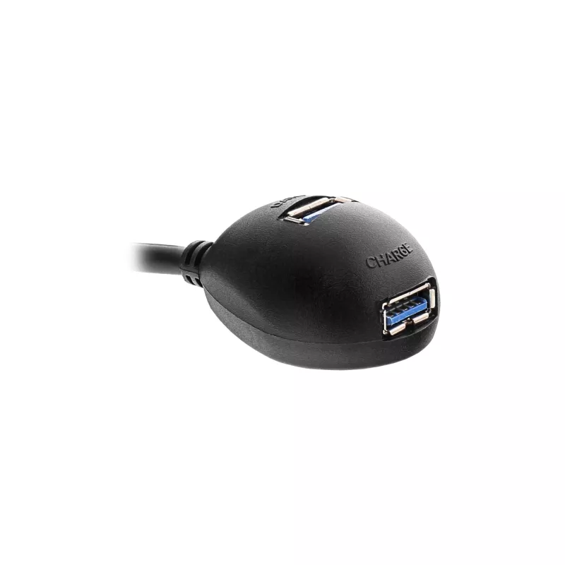 InLine USB 3.2 Gen.1 kabel USB Type-A stekker / A bus + stroomvoorziening, met standaard, zwart, 1 m