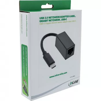InLine USB 3.2 Gigabit Ethernet netwerkadapterkabel, USB-C