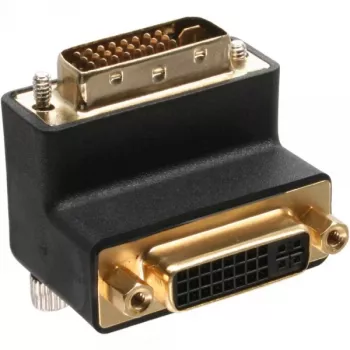 InLine DVI-I-adapter 90° haaks digitaal + analoog 24+5 stekker/bus zwart