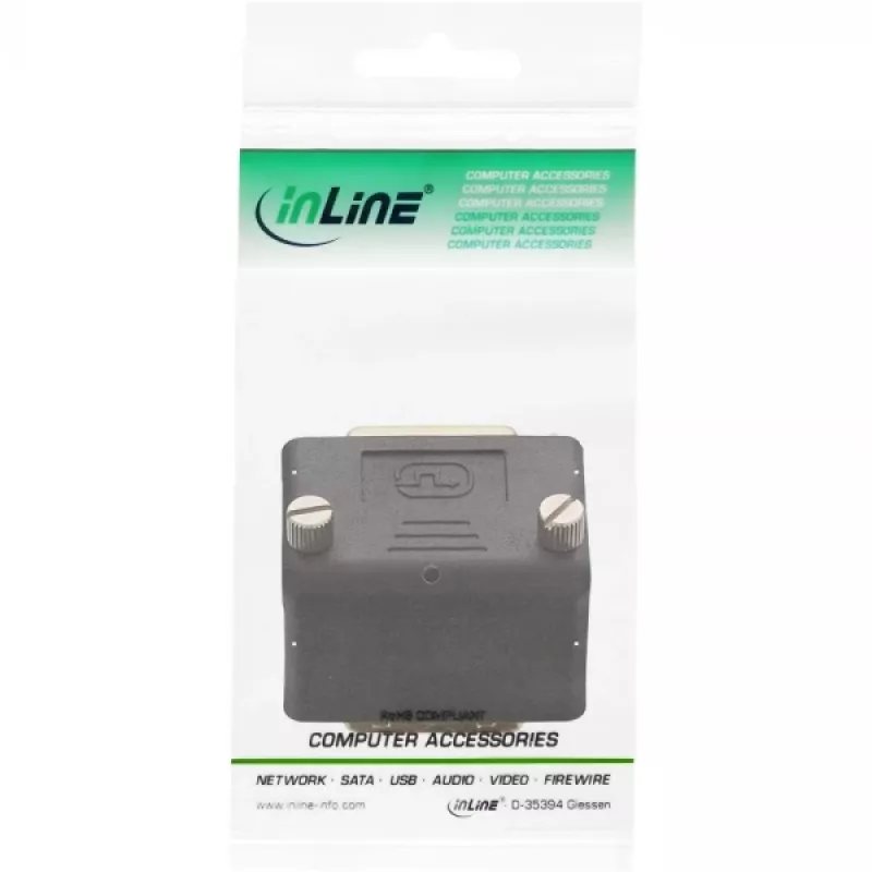 InLine DVI-I-adapter 90° haaks digitaal + analoog 24+5 stekker/bus zwart