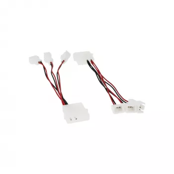 InLine pc-ventilator adapterkabel 12V / 5V voor maximaal 3 ventilatoren 33005A