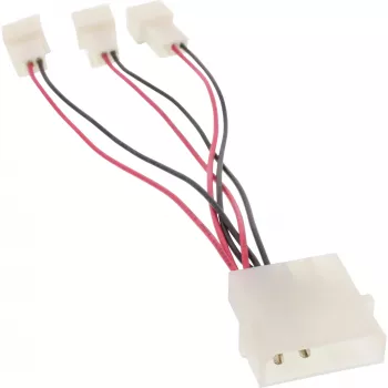 InLine pc-ventilator adapterkabel 12V / 5V voor maximaal 3 ventilatoren 33005A