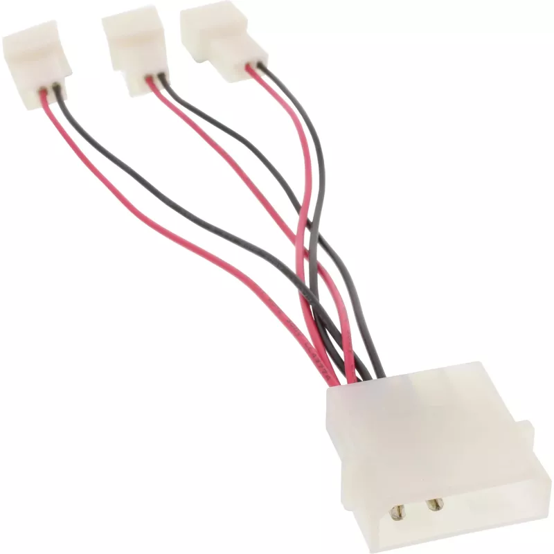 InLine pc-ventilator adapterkabel 12V / 5V voor maximaal 3 ventilatoren 33005A