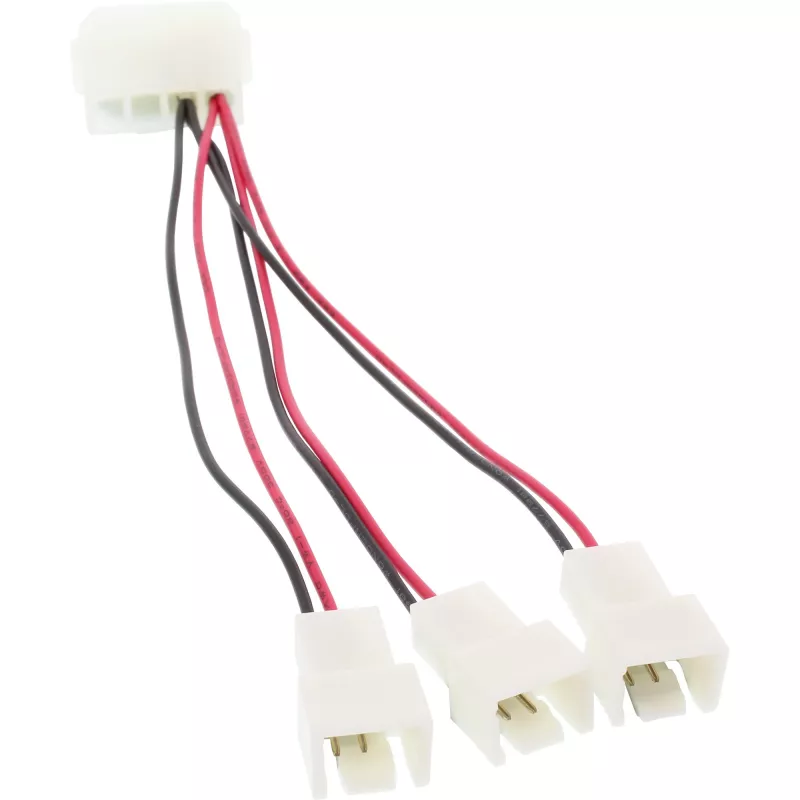 InLine pc-ventilator adapterkabel 12V / 5V voor maximaal 3 ventilatoren 33005A