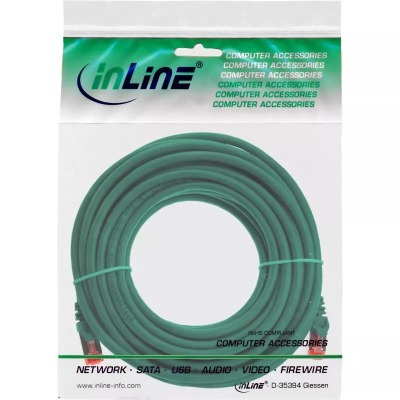 InLine patchkabel S/FTP PiMF Cat.6 250MHz PVC koper groen 7,5m