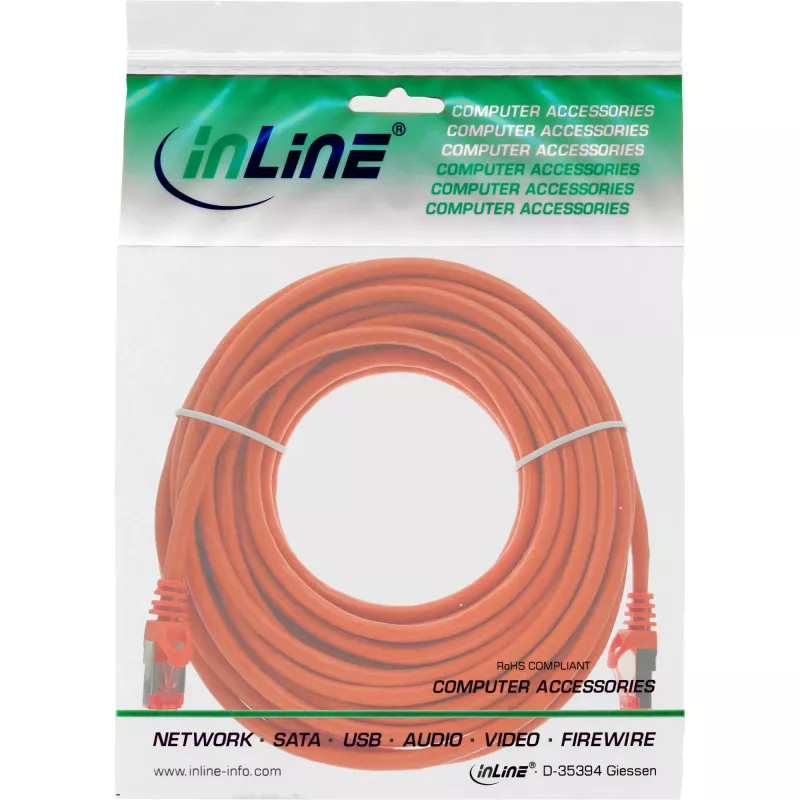 InLine Patchkabel S/FTP PiMF Cat.6 250MHz PVC koper oranje 30m