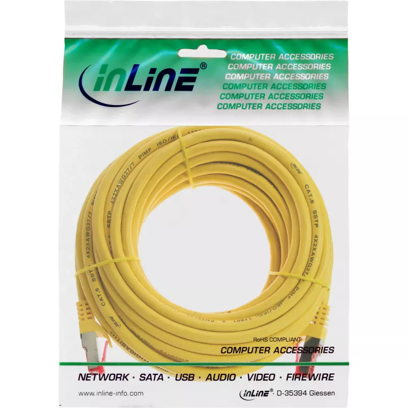 InLine Patchkabel S/FTP PiMF Cat.6 250MHz PVC koper geel 7,5 m