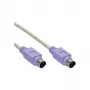 InLine PS/2-kabel stekker/stekker grijs met paarse stekker 2m
