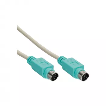 InLine PS/2-kabel stekker/stekker grijs met groene stekker 2 m