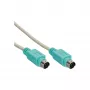 InLine PS/2-kabel stekker/stekker grijs met groene stekker 2 m