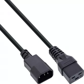 InLine Power-adapterkabel, IEC-60320 C14 naar C19, 3x1,5mm², max. 10A, 0,5m