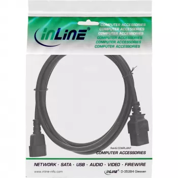 InLine Power-adapterkabel, IEC-60320 C14 naar C19, 3x1,5mm², max. 10A, 0,5m