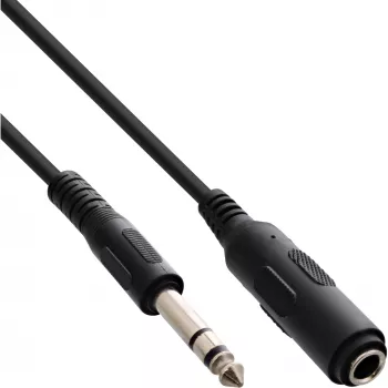 Klinkerverlenging 6,3 mm stereo stekker/bus 5 m InLine 99935A