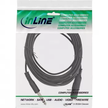Klinkerverlenging 6,3 mm stereo stekker/bus 5 m InLine 99935A