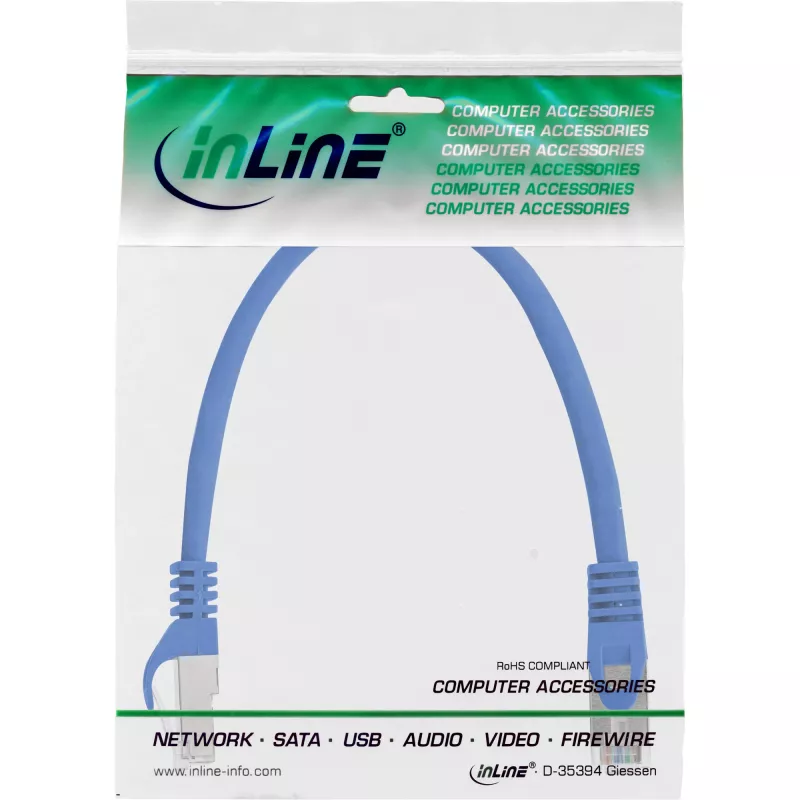 InLine patchkabel SF/UTP Cat.5e blauw 0,3m