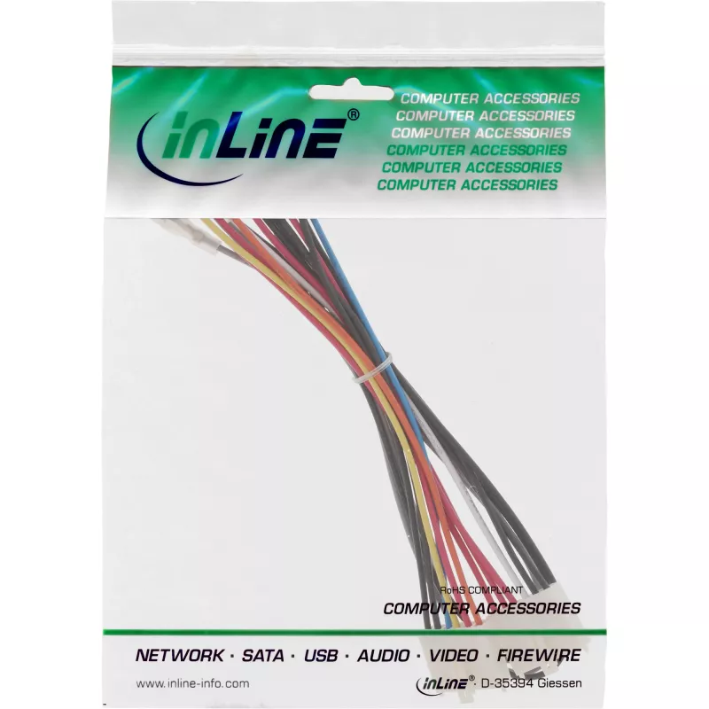 InLine interne stroomadapter 20-pin ATX-voeding naar P8/P9 AT-moederbord + schakelaar 20/0,80m