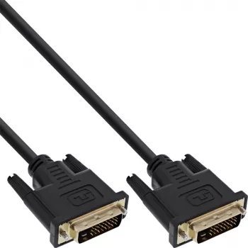 InLine DVI-D-kabel, Premium, 24+1 M/M, Dual Link, verguld, 2m