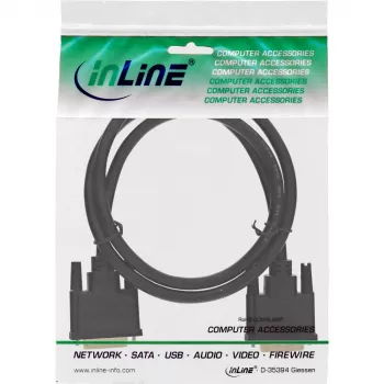 InLine DVI-D-kabel, Premium, 24+1 M/M, Dual Link, verguld, 2m