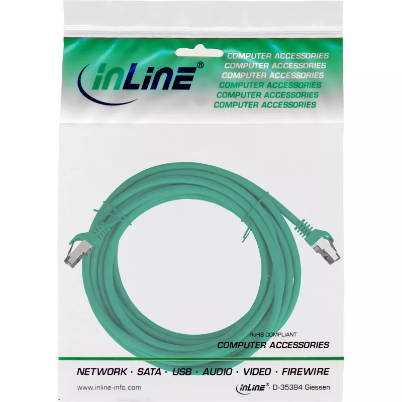 InLine patchkabel, S/FTP (PiMf), Cat.8.1, 2000 MHz, halogeenvrij, groen, 5 m