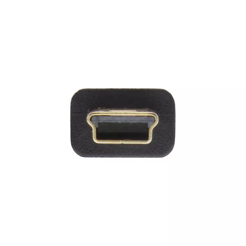 InLine USB 2.0 mini-kabel, Type-A stekker / mini-B stekker (5-polig), zwart/goud, 5 m