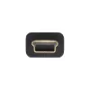 InLine USB 2.0 mini-kabel, Type-A stekker / mini-B stekker (5-polig), zwart/goud, 3 m