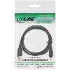 InLine USB 2.0 mini-kabel, Type-A stekker / mini-B stekker (5-polig), zwart/goud, 2m