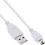 InLine USB 2.0 mini-kabel, Type-A stekker / mini-B stekker (5-polig), wit, 1 m