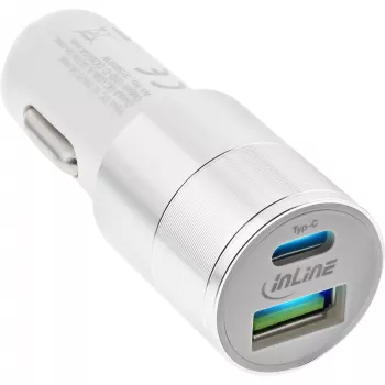 InLine USB-autolader voedingsadapter Quick Charge 3.0, wit