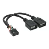 InLine USB 2.0 adapterkabel intern 2x USB Type-A bus / moederbord-header