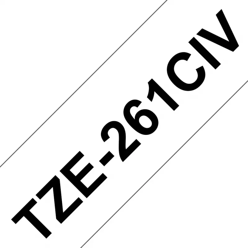 Brother TZE261CIV labeltape zwart op wit