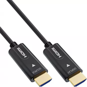 InLine HDMI AOC-kabel, High Speed HDMI met Ethernet, 4K/60Hz, M/M 10m