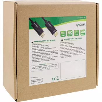 InLine HDMI AOC-kabel, High Speed HDMI met Ethernet, 4K/60Hz, M/M 10m