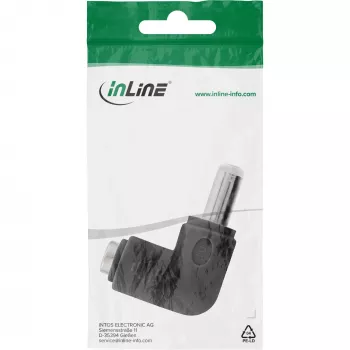 DC-adapter InLine 5,5×2,5 mm haakse stekker–bus, 5 V ingang, binnen, zwart