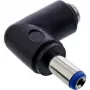 InLine DC-adapter 5,5x2,1 mm DC-stekker male/female haaks universeel zwart