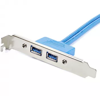 StarTech.com 2-poorts USB 3.0-A slotbeugeladapter, IDC, USB 3.2 Gen 1 (3.1 Gen 1), blauw, roestvrij staal, 0,5 m, CE, REACH, 500 mm