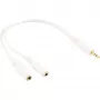 InLine stereo Y-kabel 3,5-mm-jack M naar 2 x 3,5-mm-jack F wit/goud, 0,1 m
