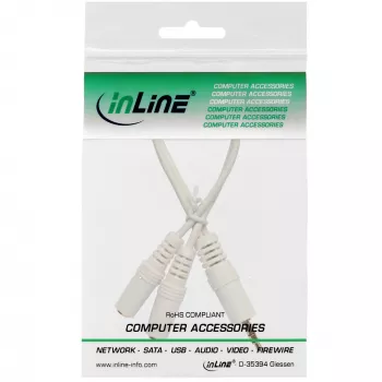 InLine stereo Y-kabel 3,5-mm-jack M naar 2 x 3,5-mm-jack F wit/goud, 0,1 m